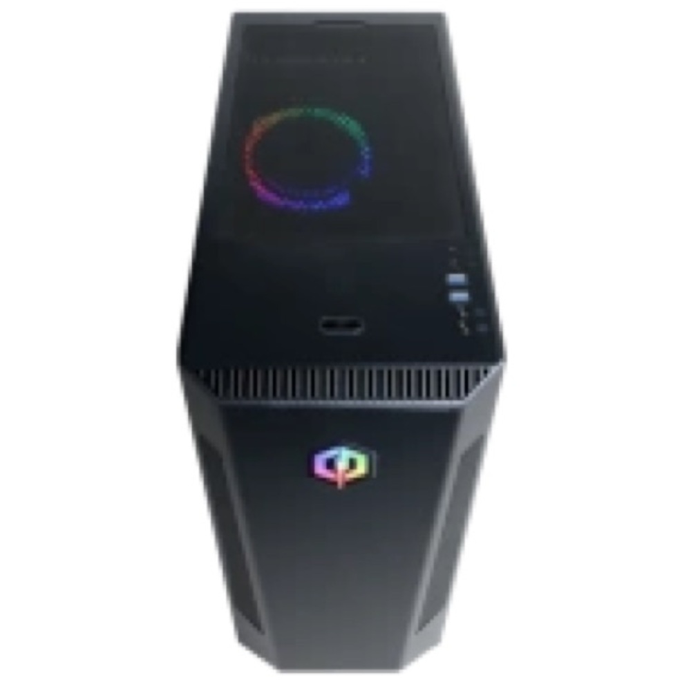 Black Gaming PC Tower with RGB Lighting